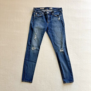 AG Adriano Goldschmied Legging Ankle Skinny Women Jean Sz 29 Stretch Distressed